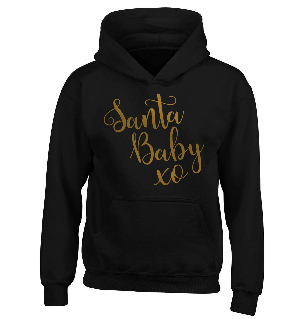 Santa baby children's black hoodie 12-13 Years