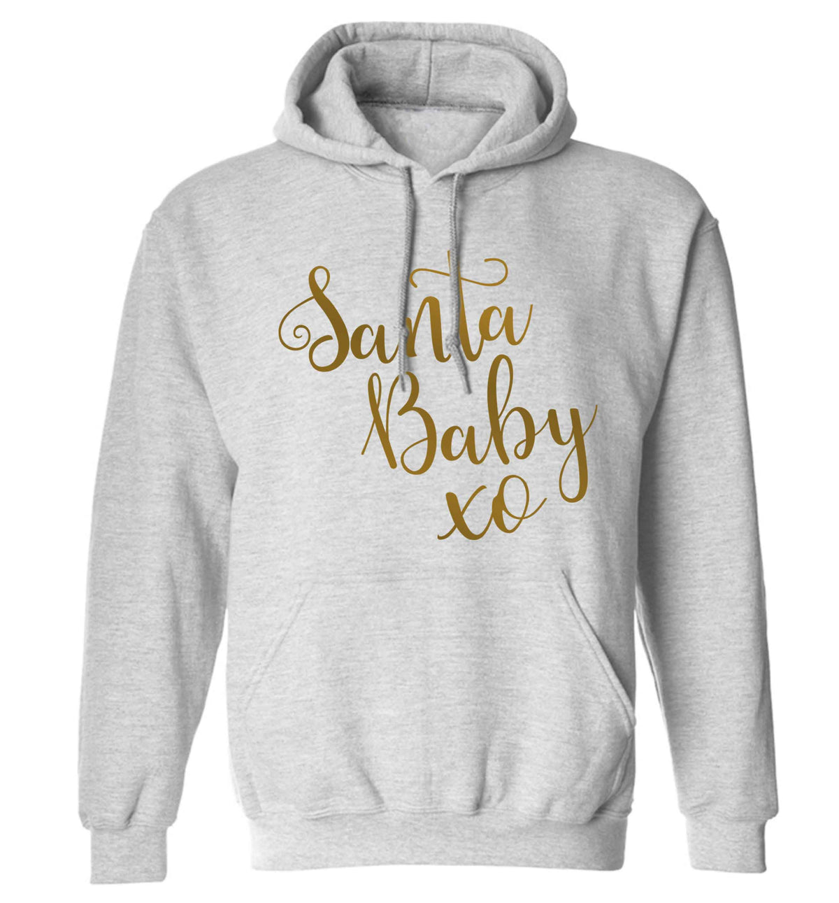 Santa baby adults unisex grey hoodie 2XL