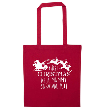 First Christmas as a mummy survival kit red tote bag
