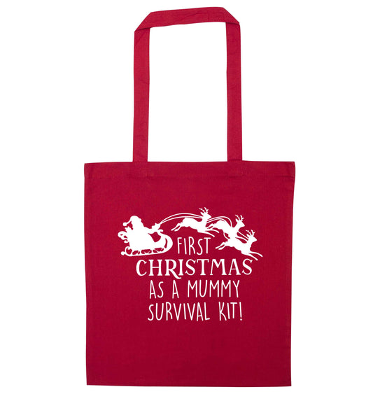 First Christmas as a mummy survival kit red tote bag