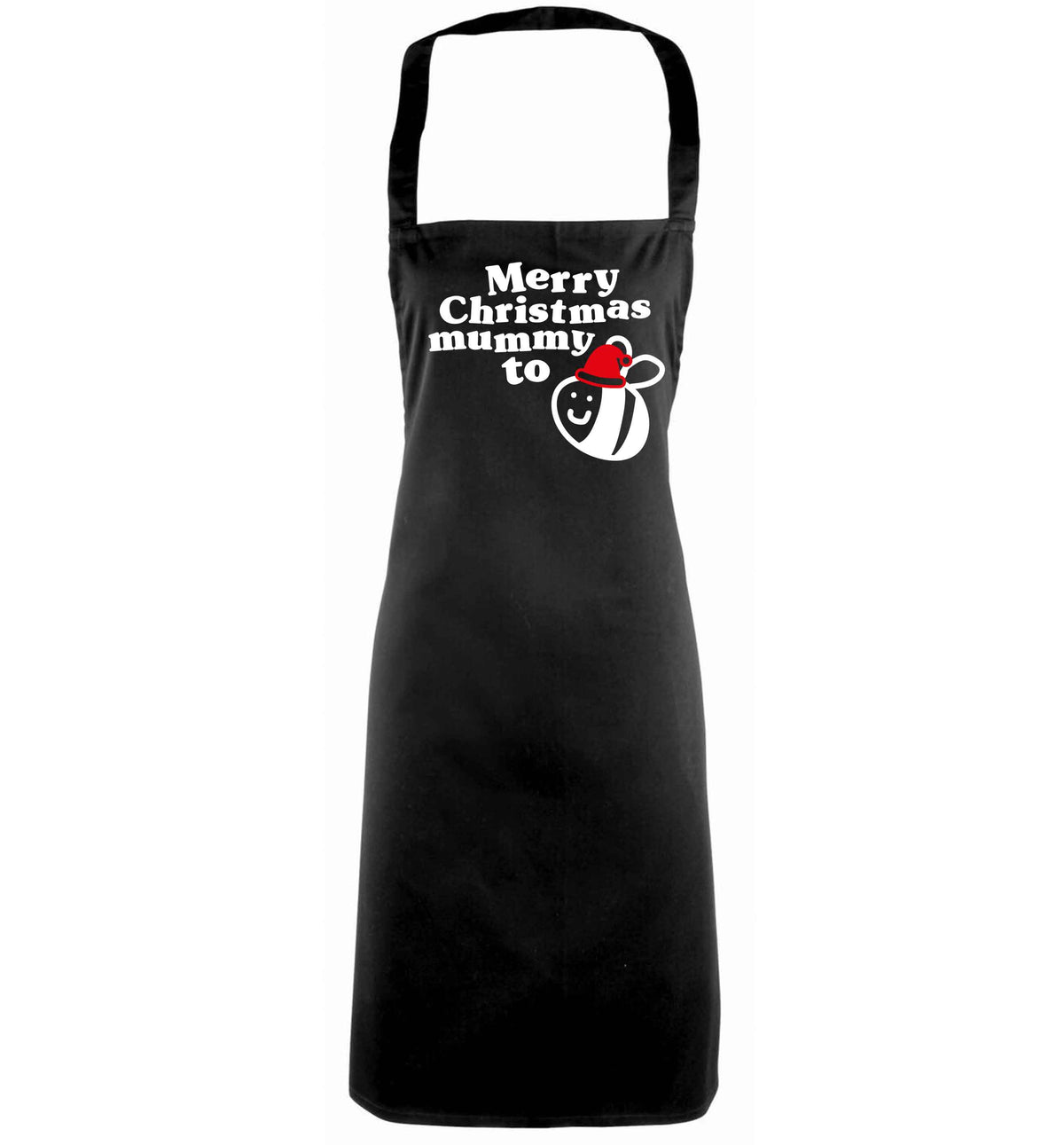 Merry Christmas mummy to be black apron