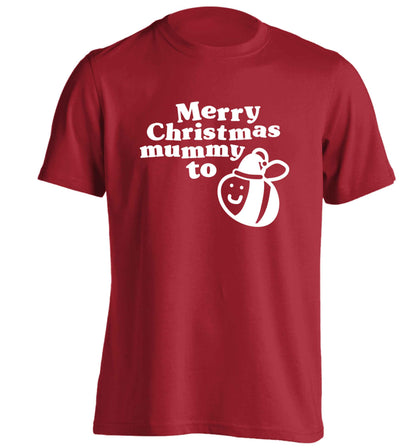 Merry Christmas mummy to be adults unisex red Tshirt 2XL