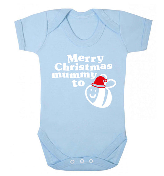 Merry Christmas mummy to be Baby Vest pale blue 18-24 months