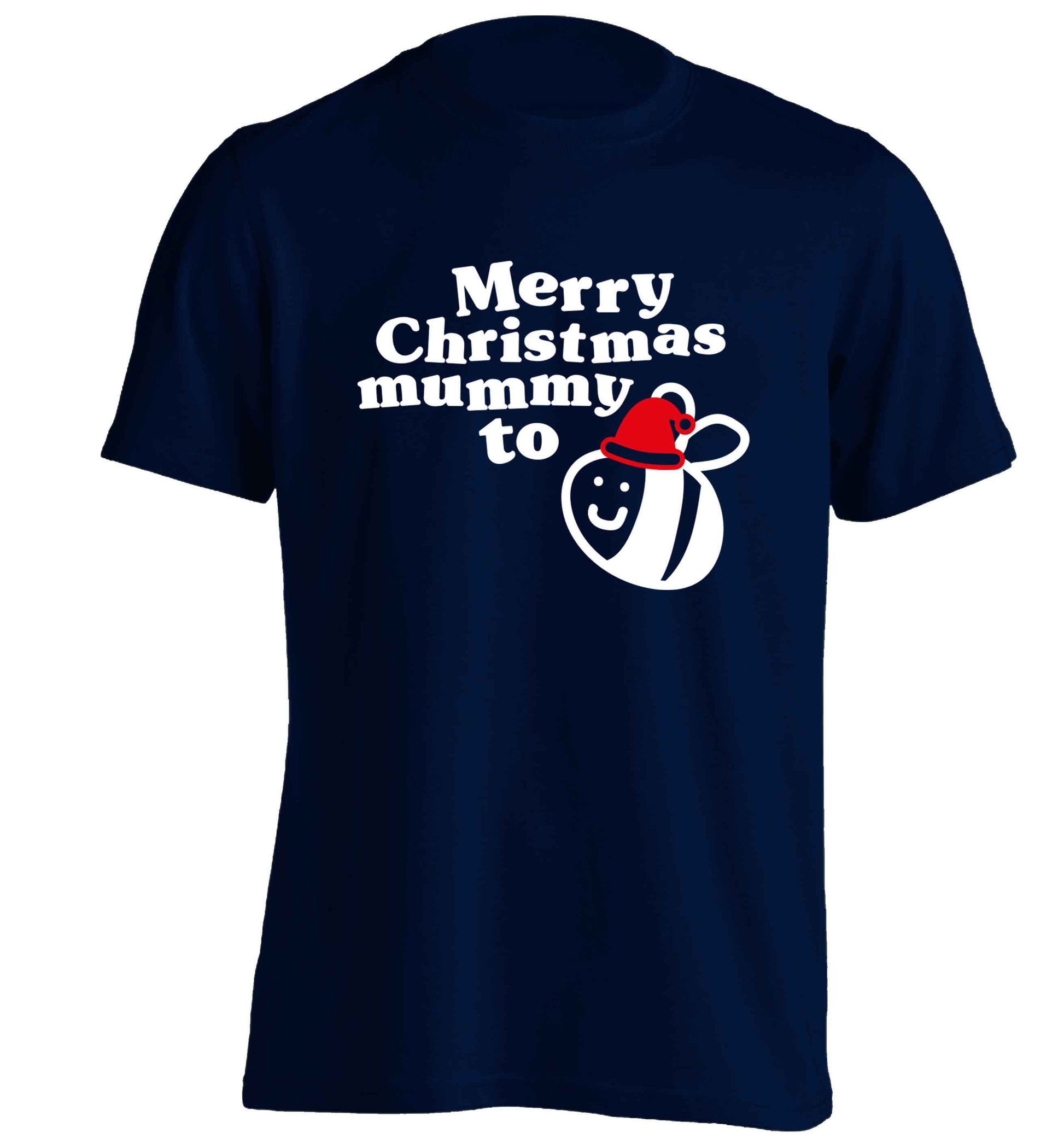 Merry Christmas mummy to be adults unisex navy Tshirt 2XL