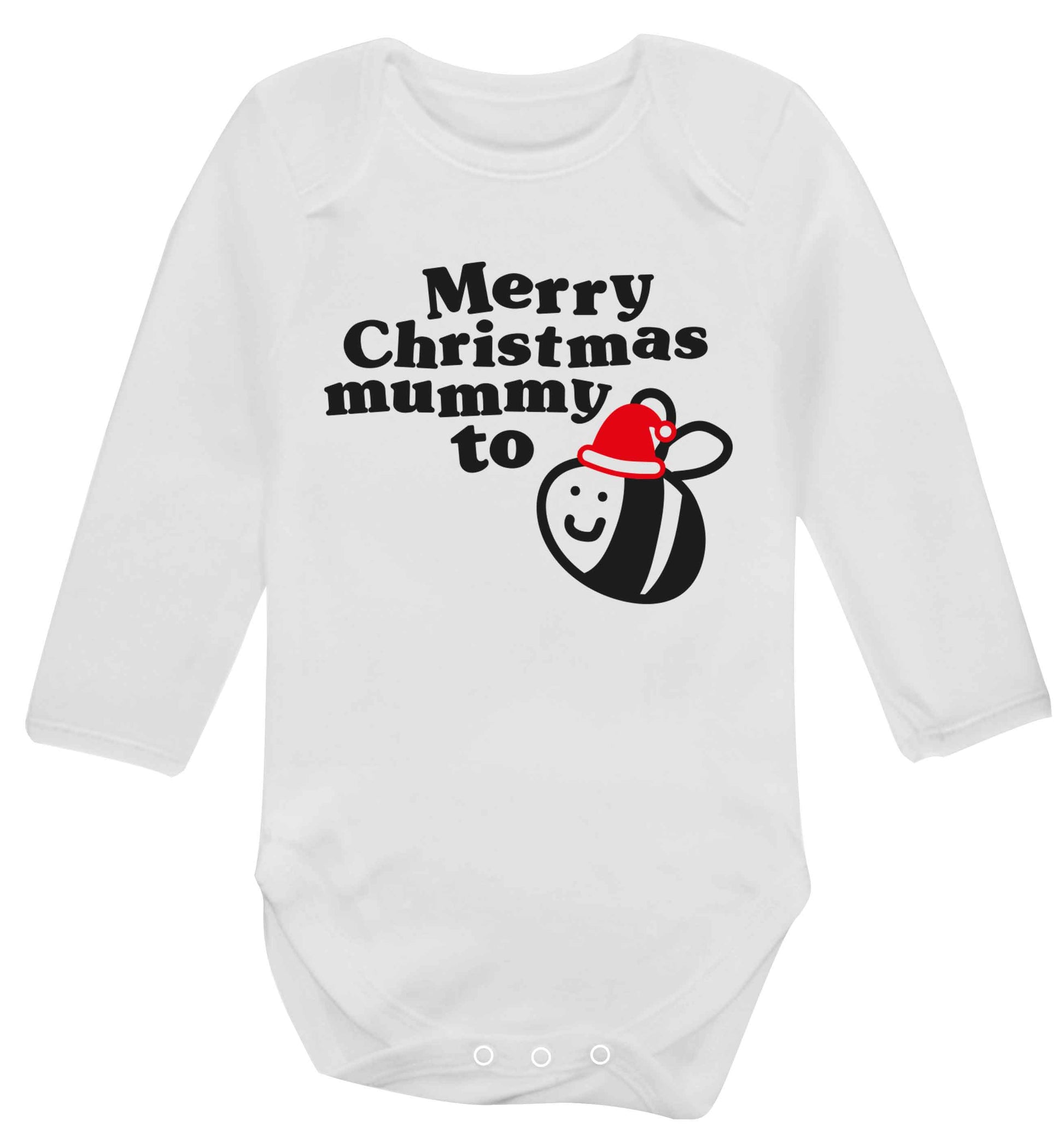 Merry Christmas mummy to be Baby Vest long sleeved white 6-12 months