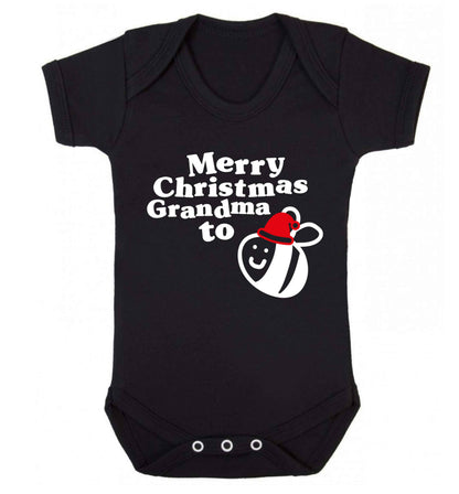 Merry Christmas grandma to be Baby Vest black 18-24 months