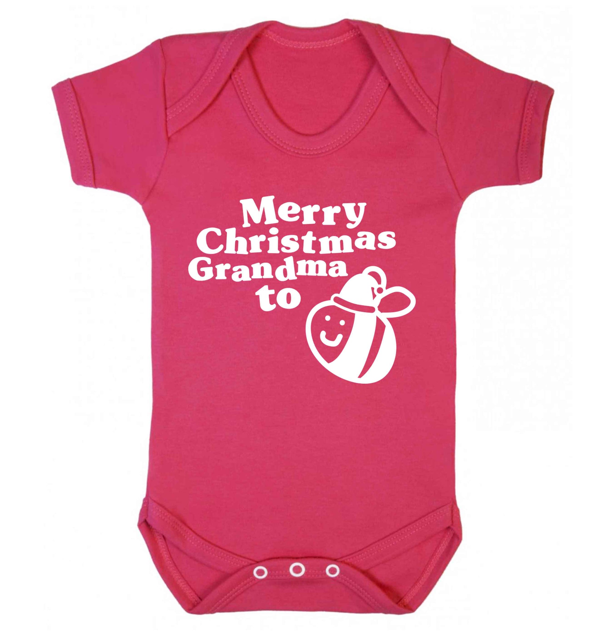 Merry Christmas grandma to be Baby Vest dark pink 18-24 months