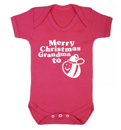 Merry Christmas grandma to be Baby Vest dark pink 18-24 months