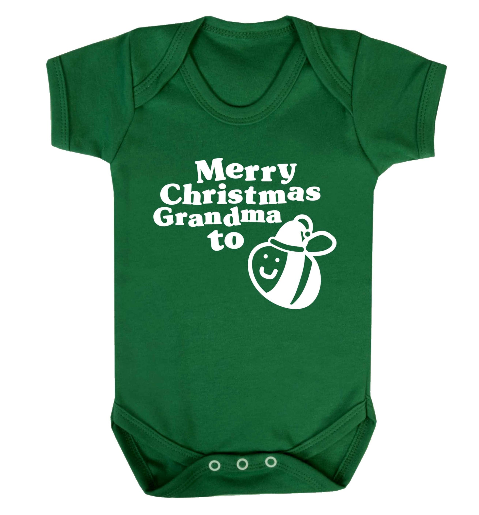 Merry Christmas grandma to be Baby Vest green 18-24 months