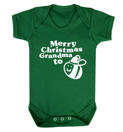 Merry Christmas grandma to be Baby Vest green 18-24 months