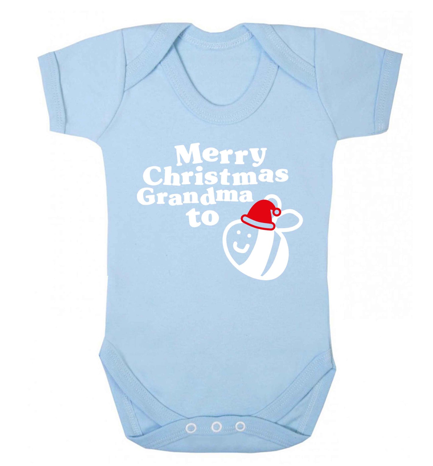 Merry Christmas grandma to be Baby Vest pale blue 18-24 months