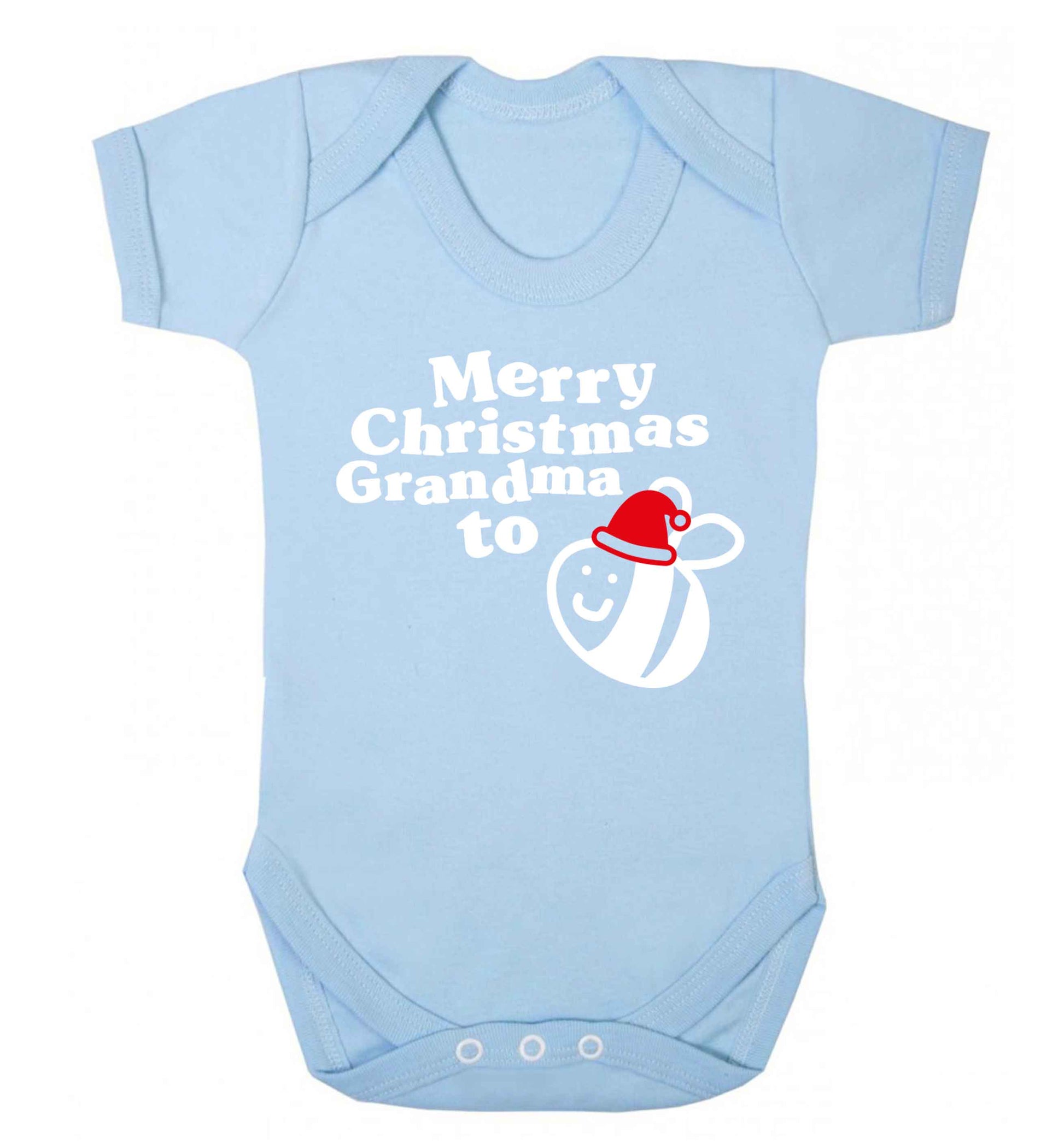Merry Christmas grandma to be Baby Vest pale blue 18-24 months