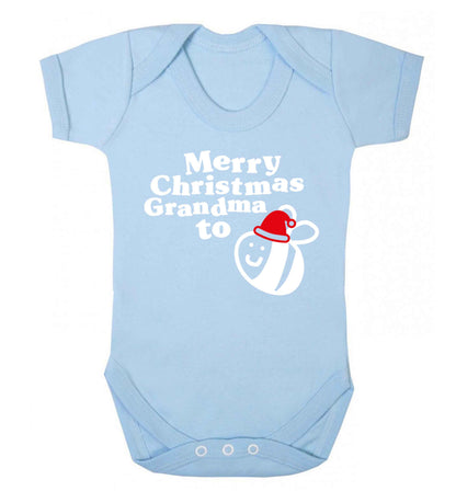 Merry Christmas grandma to be Baby Vest pale blue 18-24 months