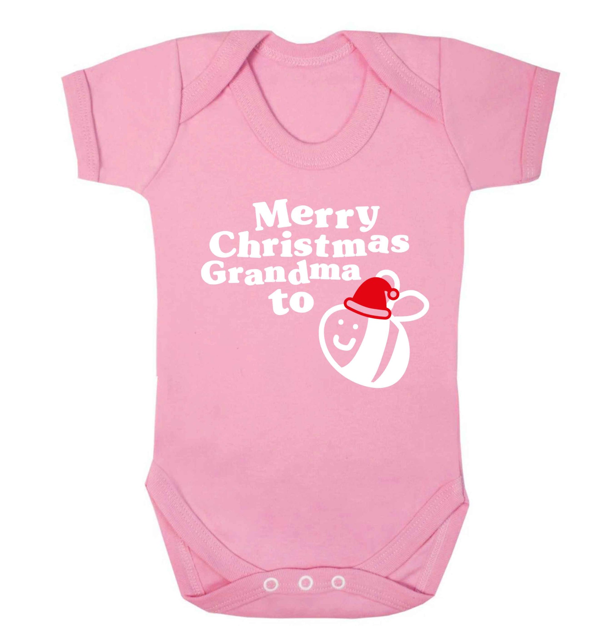 Merry Christmas grandma to be Baby Vest pale pink 18-24 months