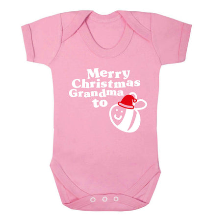 Merry Christmas grandma to be Baby Vest pale pink 18-24 months