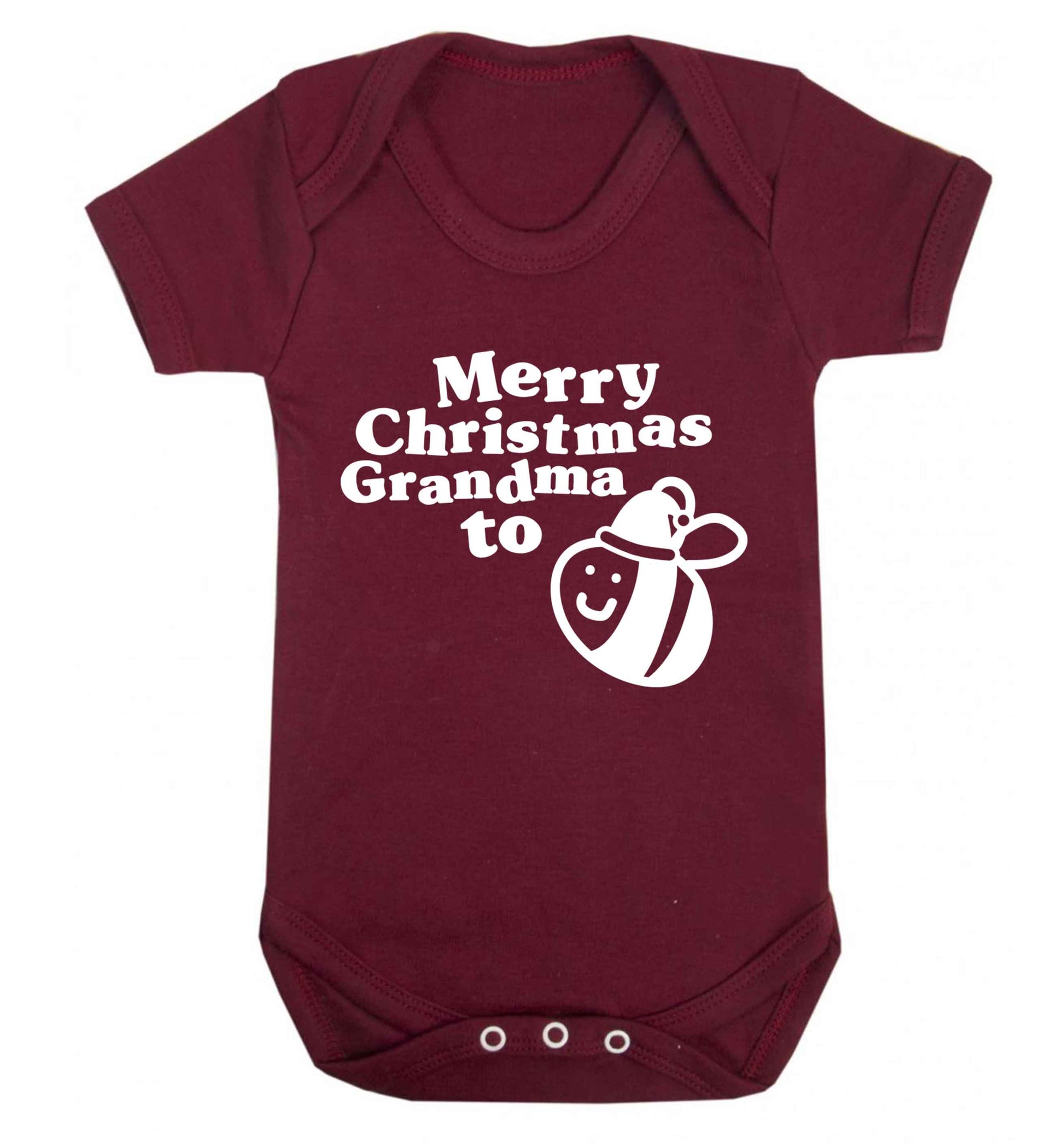 Merry Christmas grandma to be Baby Vest maroon 18-24 months