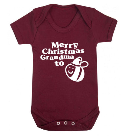 Merry Christmas grandma to be Baby Vest maroon 18-24 months
