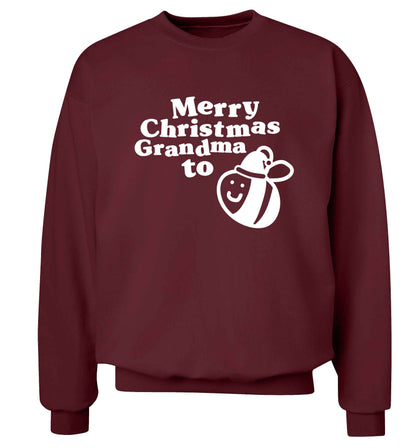 Merry Christmas grandma to be Adult's unisex maroon Sweater 2XL
