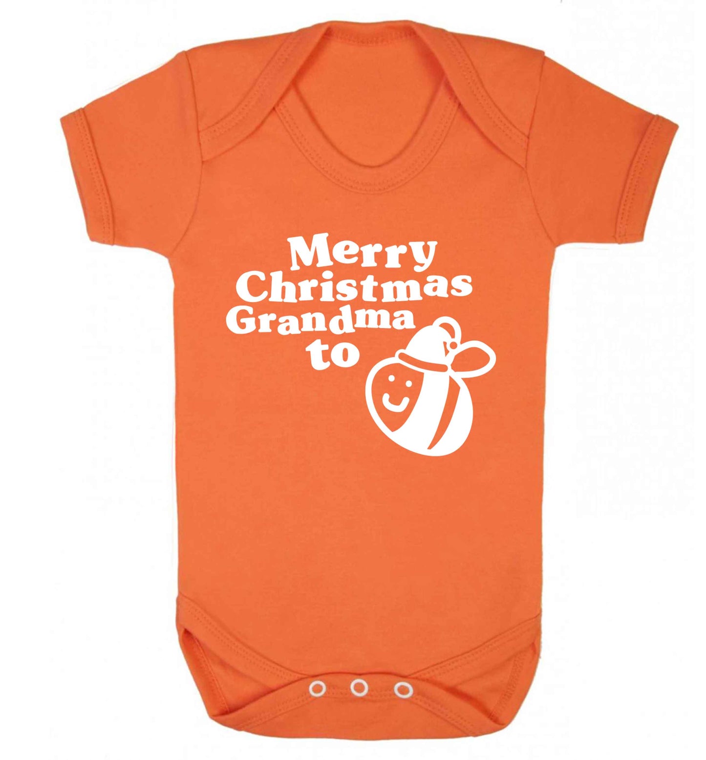 Merry Christmas grandma to be Baby Vest orange 18-24 months