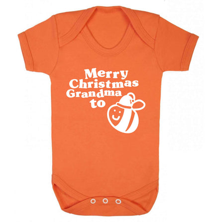 Merry Christmas grandma to be Baby Vest orange 18-24 months