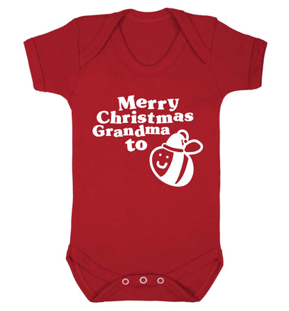 Merry Christmas grandma to be Baby Vest red 18-24 months