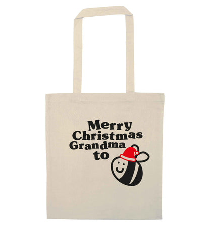 Merry Christmas grandma to be natural tote bag