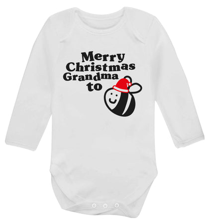 Merry Christmas grandma to be Baby Vest long sleeved white 6-12 months
