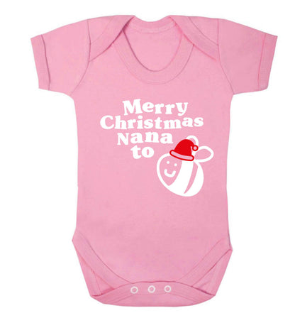 Merry Christmas nana to be Baby Vest pale pink 18-24 months