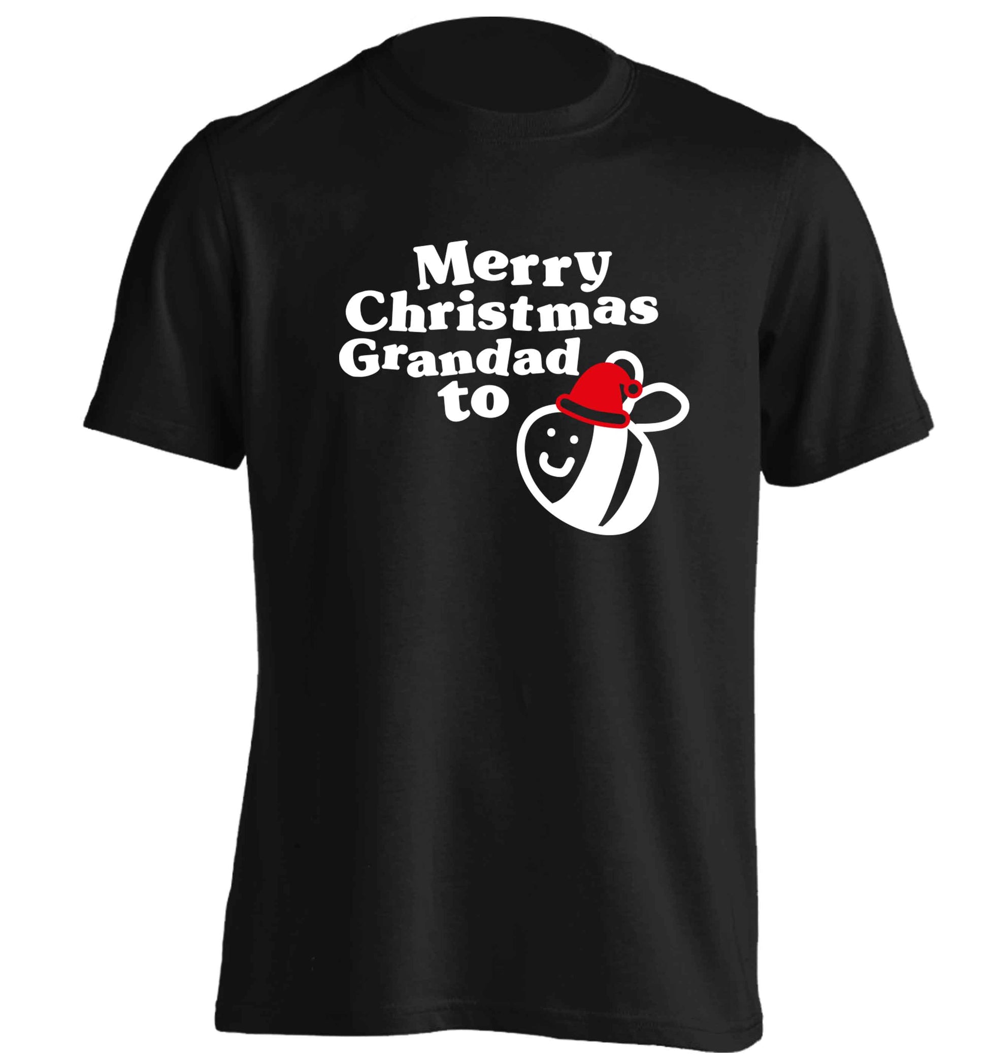 Merry Christmas grandad to be adults unisex black Tshirt 2XL