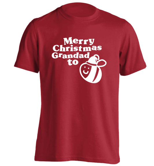 Merry Christmas grandad to be adults unisex red Tshirt 2XL