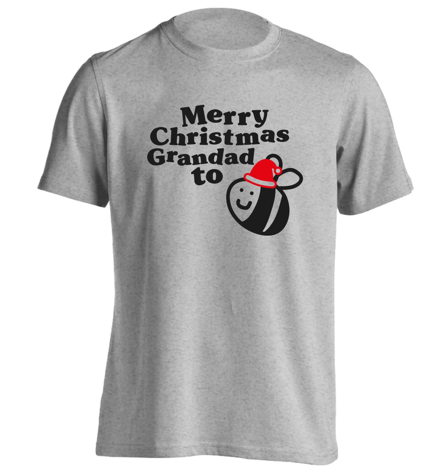 Merry Christmas grandad to be adults unisex grey Tshirt 2XL