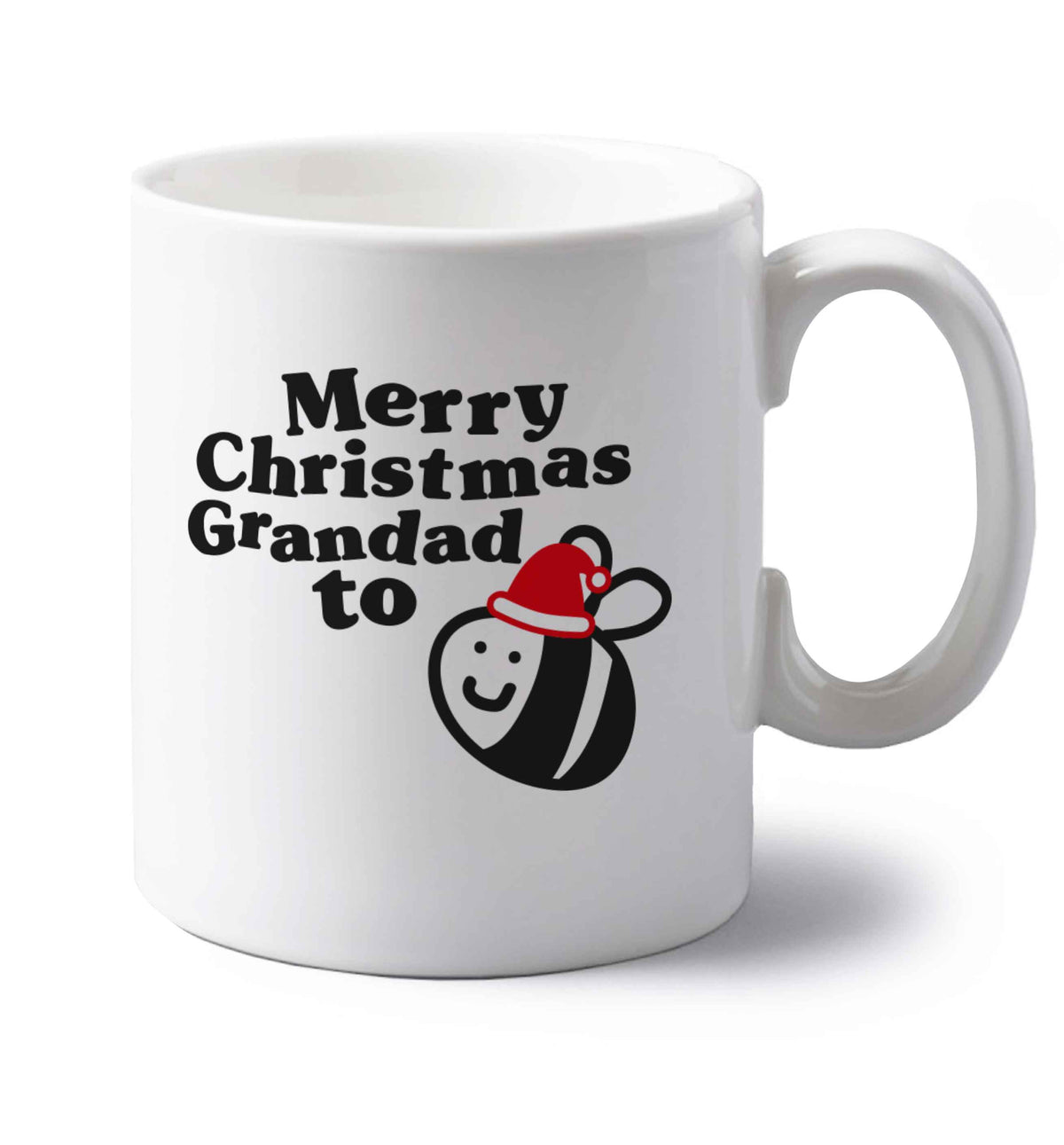 Merry Christmas grandad to be left handed white ceramic mug 