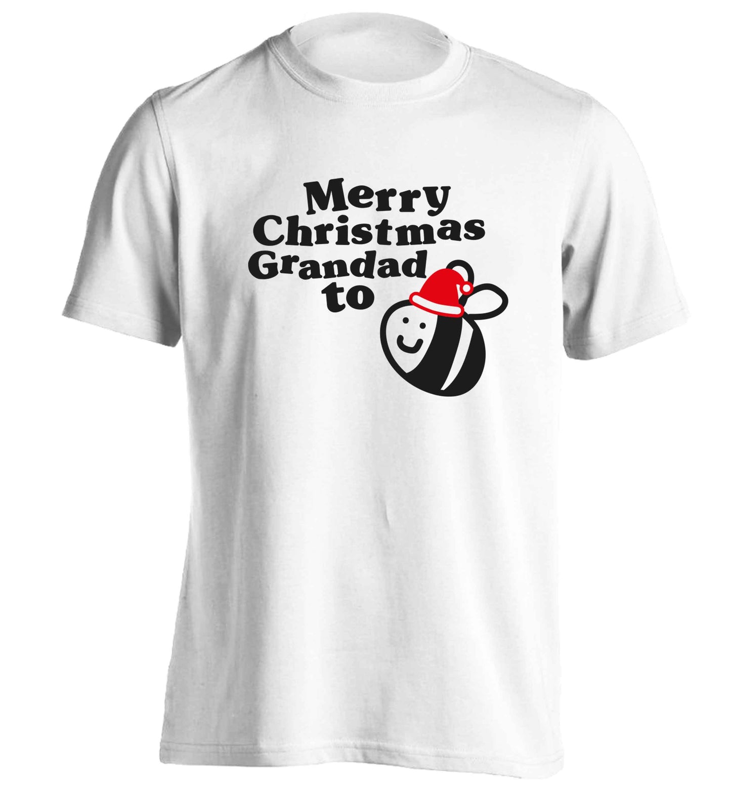 Merry Christmas grandad to be adults unisex white Tshirt 2XL