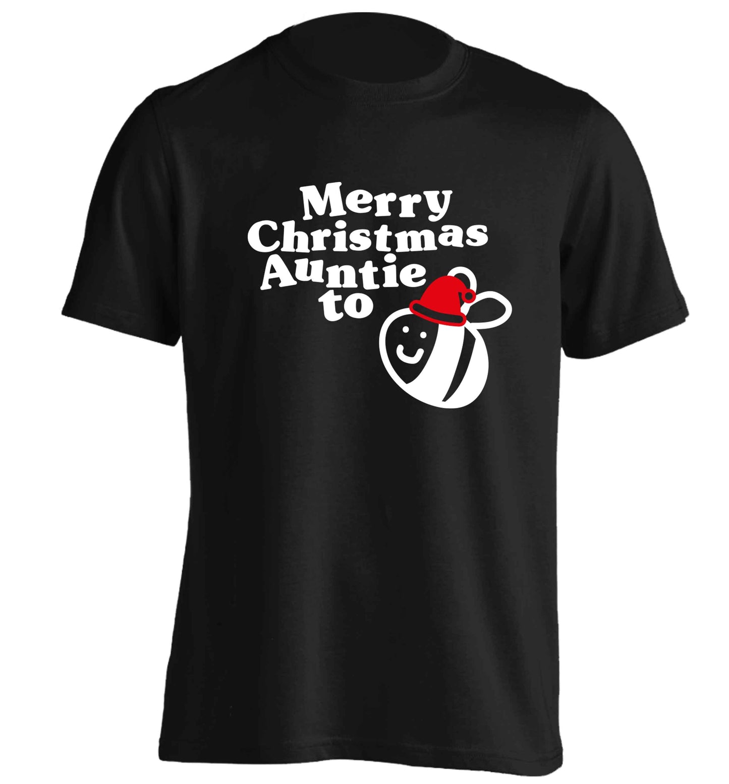 Merry Christmas auntie to be adults unisex black Tshirt 2XL