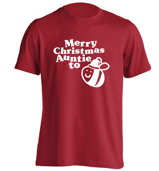 Merry Christmas auntie to be adults unisex red Tshirt 2XL