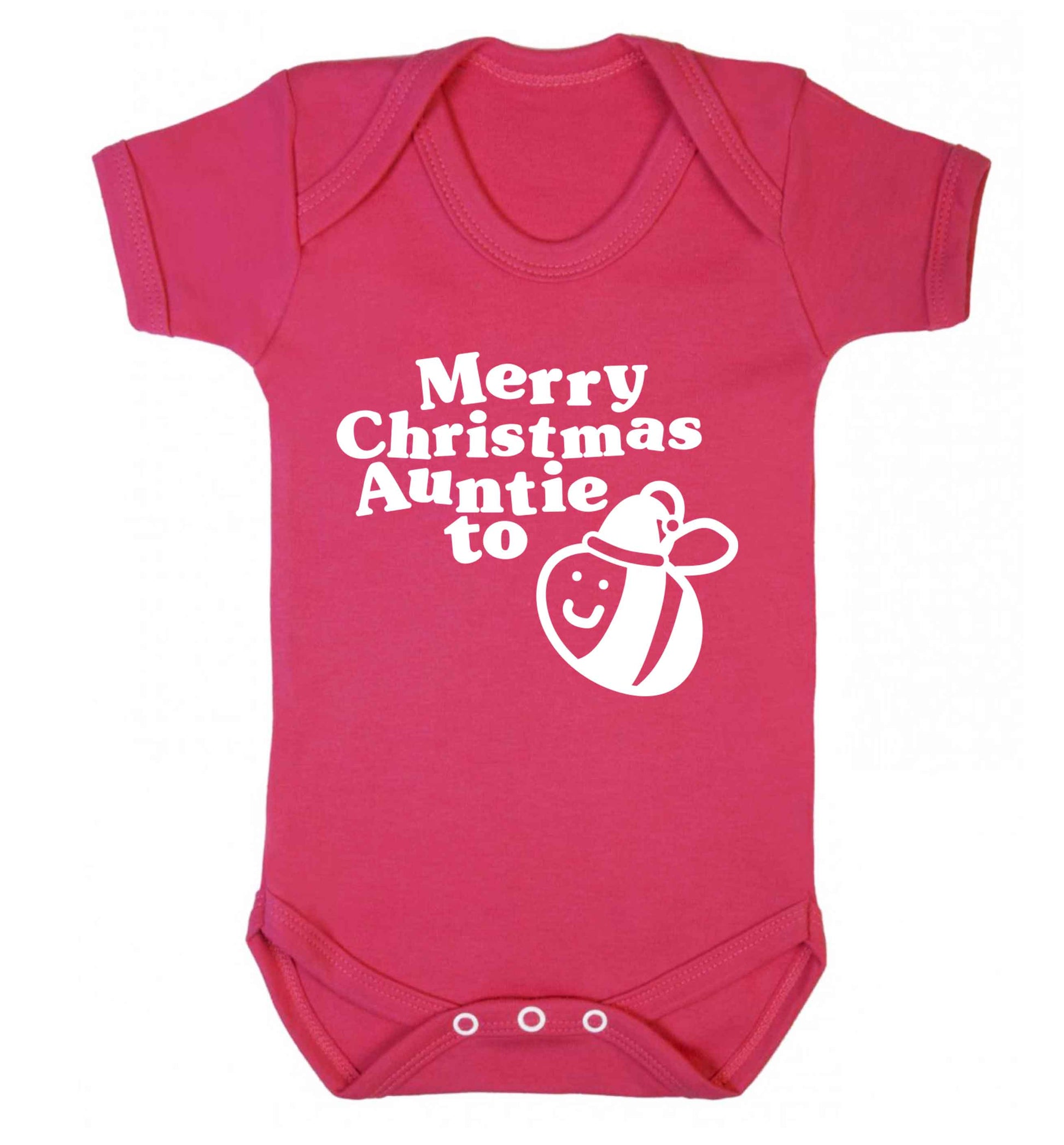 Merry Christmas auntie to be Baby Vest dark pink 18-24 months