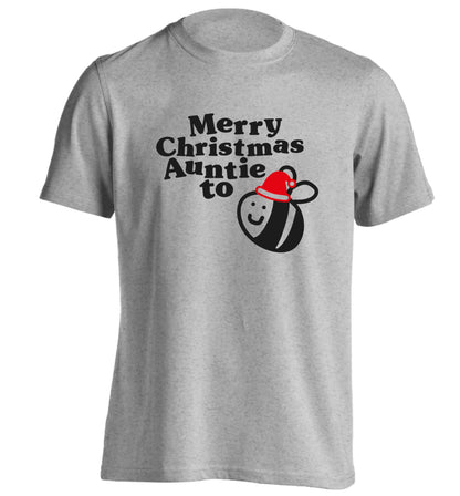 Merry Christmas auntie to be adults unisex grey Tshirt 2XL
