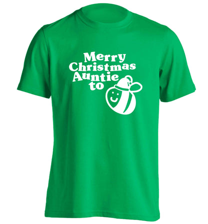 Merry Christmas auntie to be adults unisex green Tshirt 2XL