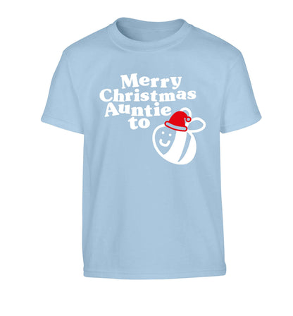 Merry Christmas auntie to be Children's light blue Tshirt 12-13 Years