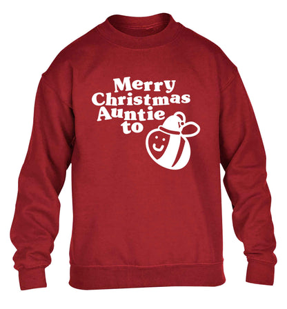 Merry Christmas auntie to be children's grey sweater 12-13 Years