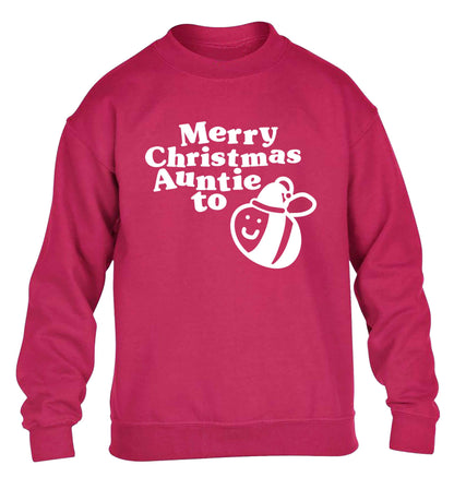 Merry Christmas auntie to be children's pink sweater 12-13 Years