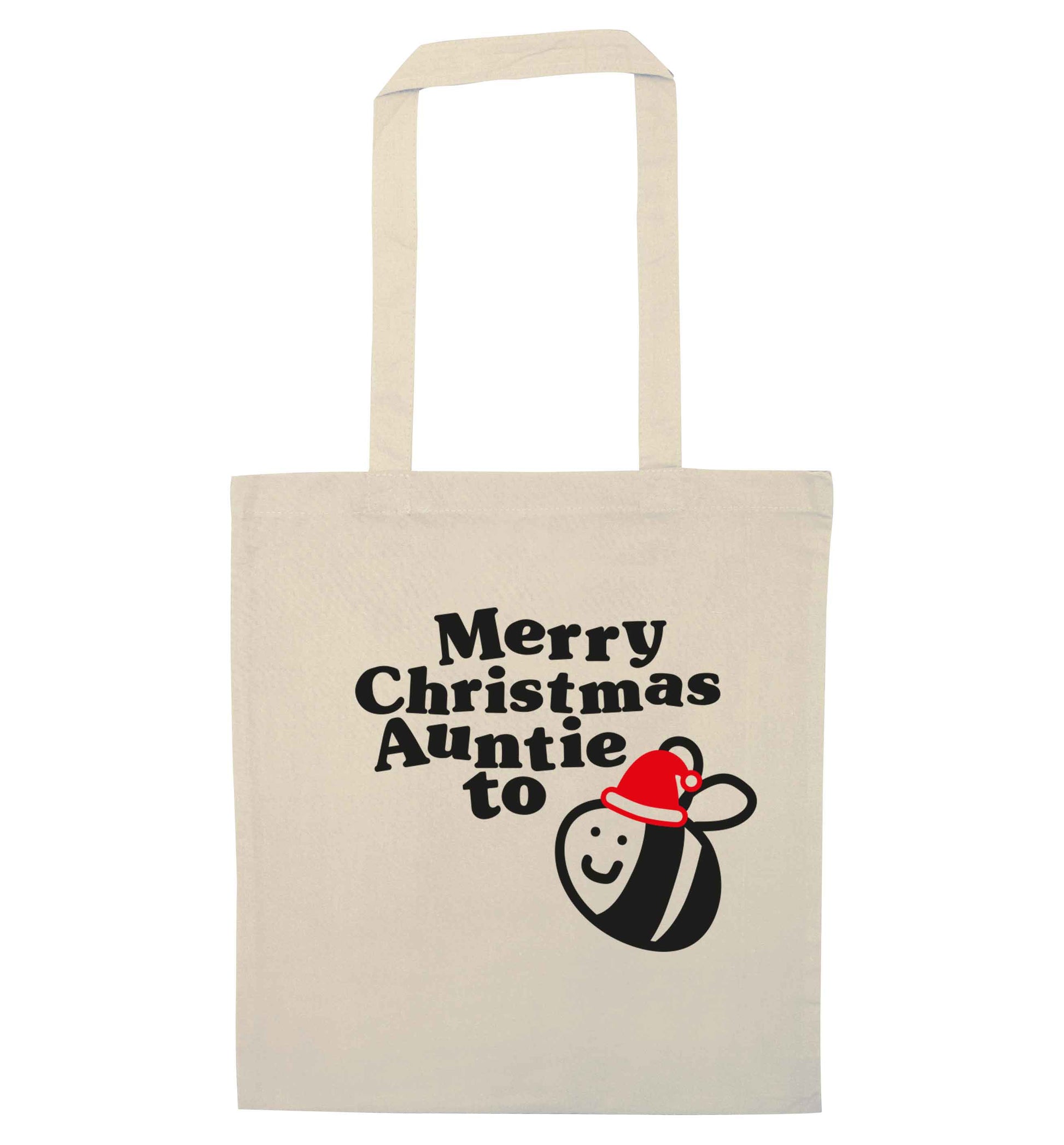 Merry Christmas auntie to be natural tote bag