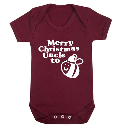 Merry Christmas uncle to be Baby Vest maroon 18-24 months