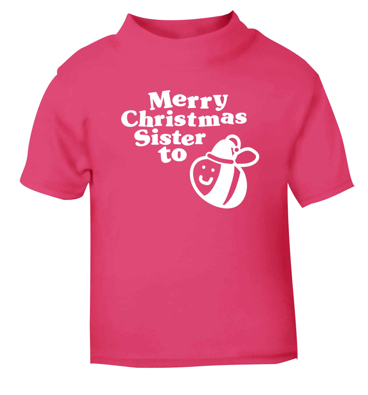 Merry Christmas sister to be pink Baby Toddler Tshirt 2 Years