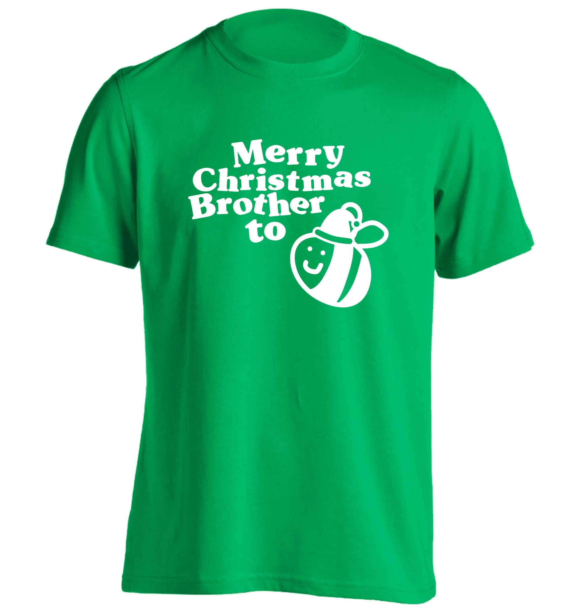 Merry Christmas brother to be adults unisex green Tshirt 2XL