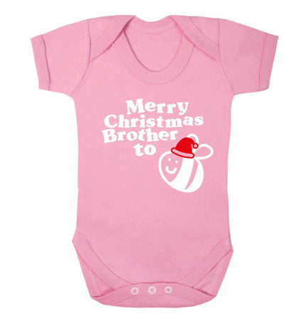 Merry Christmas brother to be Baby Vest pale pink 18-24 months