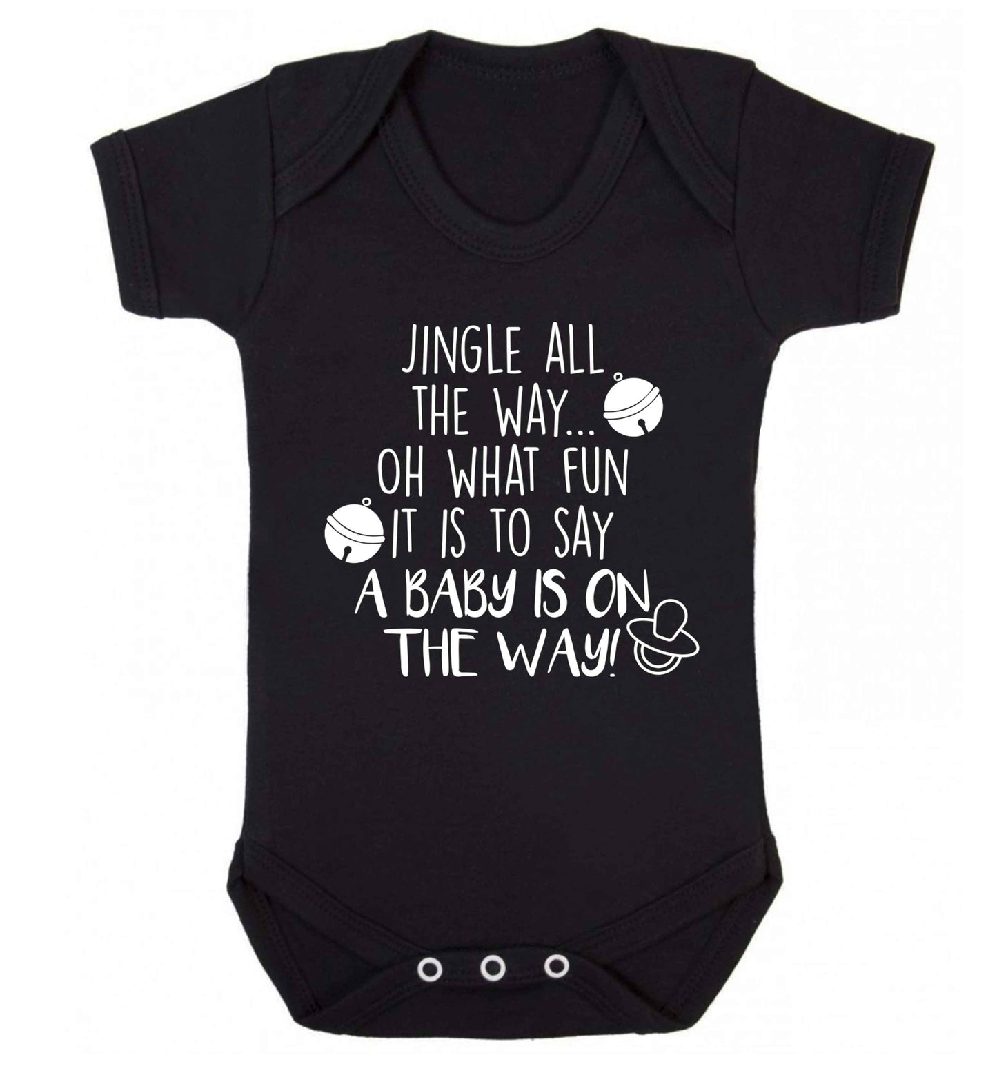 Oh what fun it is to say a baby is on the way! Baby Vest black 18-24 months