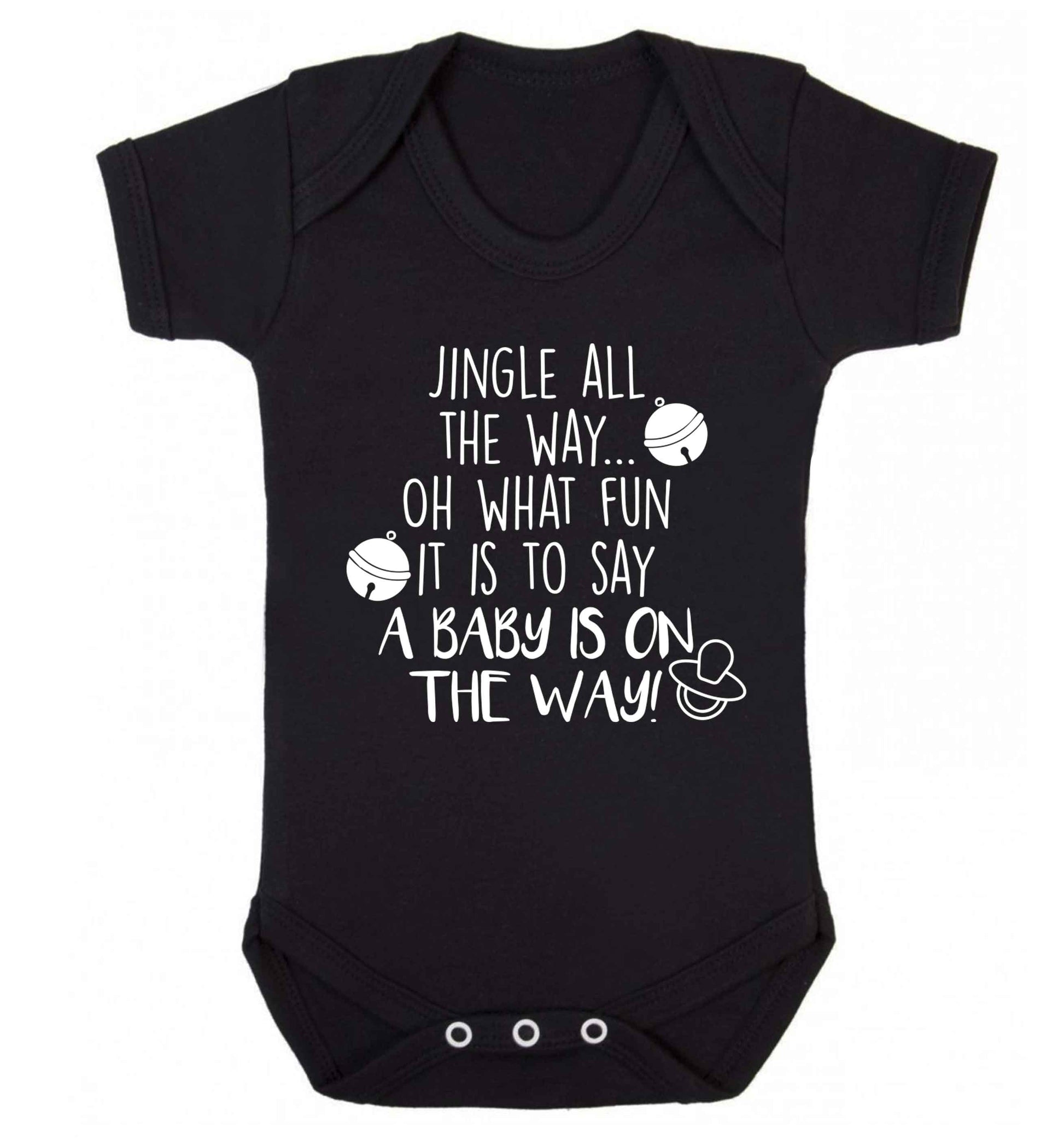 Oh what fun it is to say a baby is on the way! Baby Vest black 18-24 months