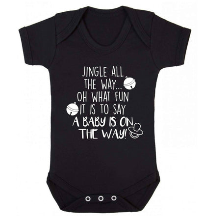 Oh what fun it is to say a baby is on the way! Baby Vest black 18-24 months