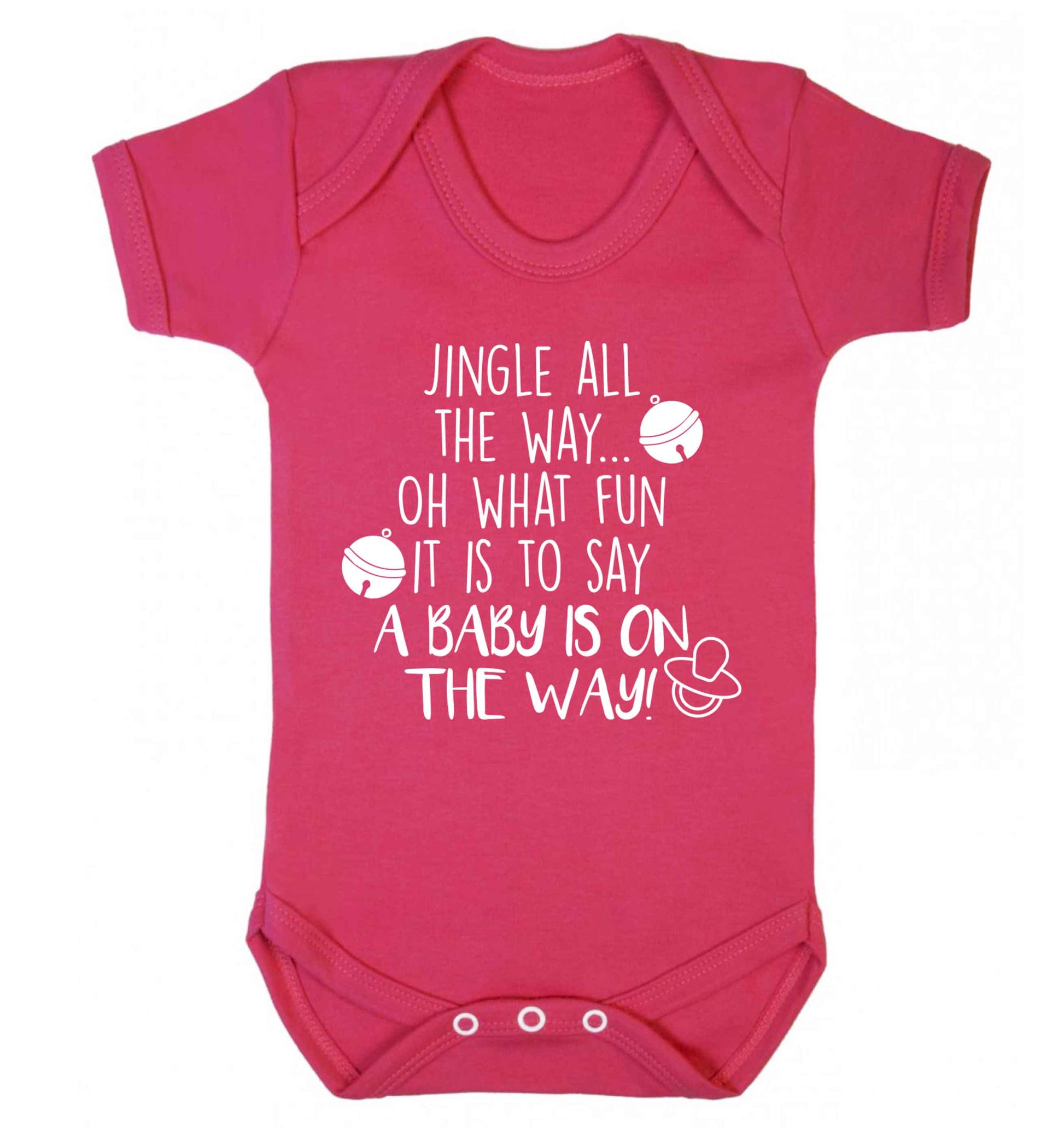 Oh what fun it is to say a baby is on the way! Baby Vest dark pink 18-24 months